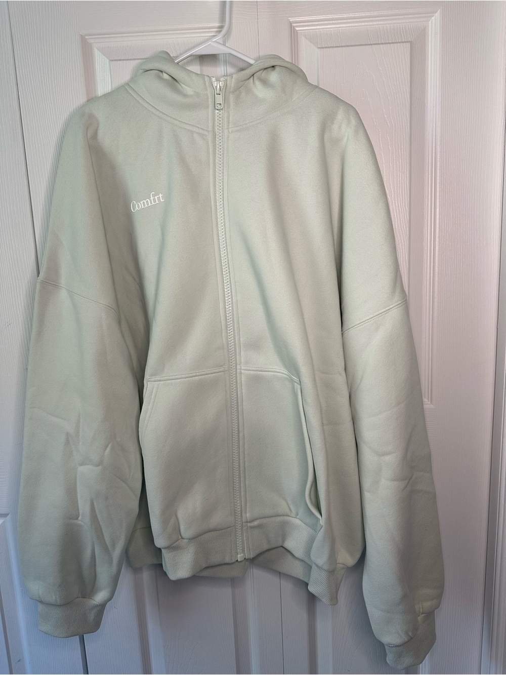 NWT Comfrt Cloud Light Mint Zip-Up Hoodie Jacket Large Unisex - Picture 3 of 7